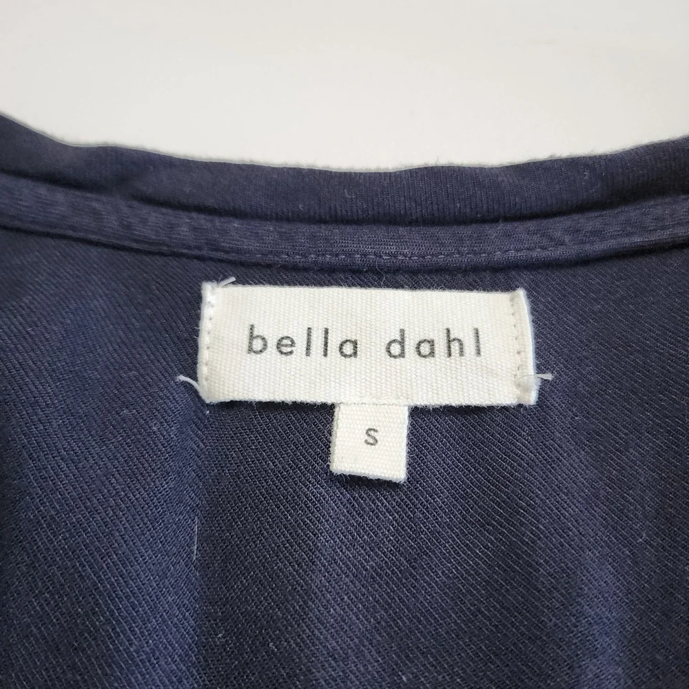 Bella‎ Dahl Womens Navy Blue V Neck T Shirt Dress Size Small Short Sleeve Rayon